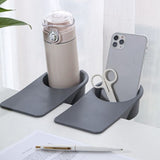 Desk Cup Holder Clip Space Saving Large Multifunctional Table Clamp Mug Stand for Beverage Bottle Gray - Extra Image