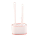 Long Handle Toilet Brush Set Deep Cleansing Multifunctional Hanging Toilet Brush Set for Bathroom Sakura Pink