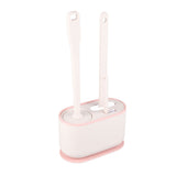 Long Handle Toilet Brush Set Deep Cleansing Multifunctional Hanging Toilet Brush Set for Bathroom Sakura Pink - Front View