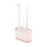 Long Handle Toilet Brush Set Deep Cleansing Multifunctional Hanging Toilet Brush Set for Bathroom Sakura Pink - Side View