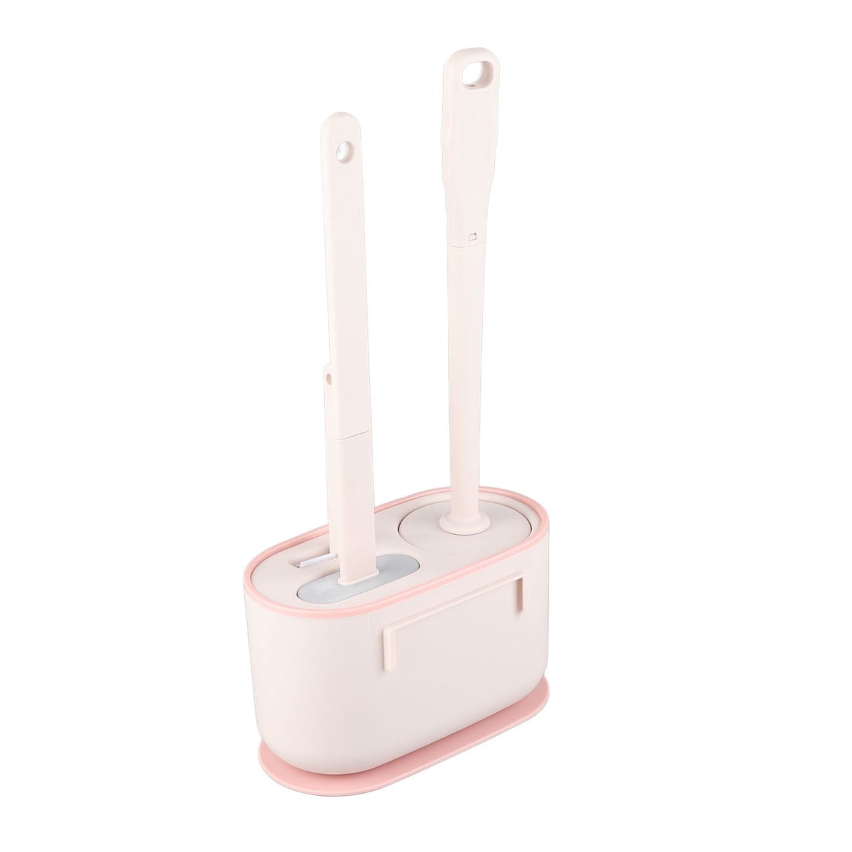 Long Handle Toilet Brush Set Deep Cleansing Multifunctional Hanging Toilet Brush Set for Bathroom Sakura Pink