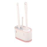 Long Handle Toilet Brush Set Deep Cleansing Multifunctional Hanging Toilet Brush Set for Bathroom Sakura Pink
