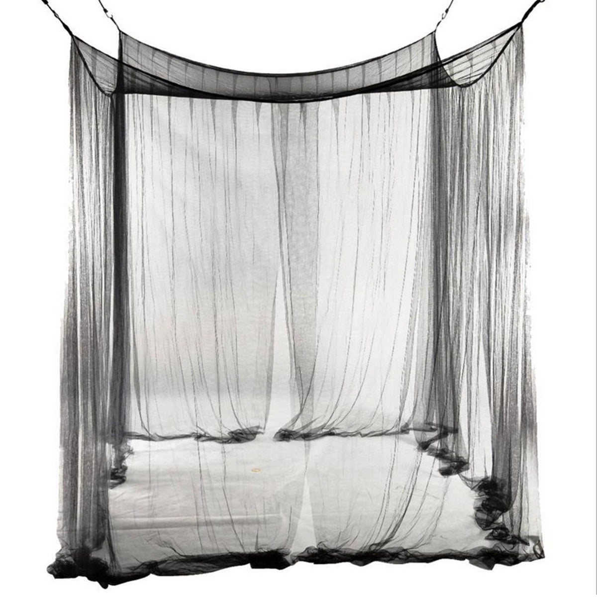 Bug Bed Net Black Light Weight Bed Net Exquisite 4 Corners Bed Canopy Net for Indoors Outdoors