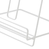 Foldable Iron Display Stand Multifunction Rust Prevention Simple Folding Book Stand for Kids White