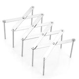 Dish Drying Rack Telescopic Stainless Steel Slip Resistant Adjustable Dish Drainer Organizer for Kitchen 1PCS - Top-Down View