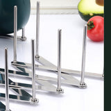 Dish Drying Rack Telescopic Stainless Steel Slip Resistant Adjustable Dish Drainer Organizer for Kitchen 1PCS - Low Angle