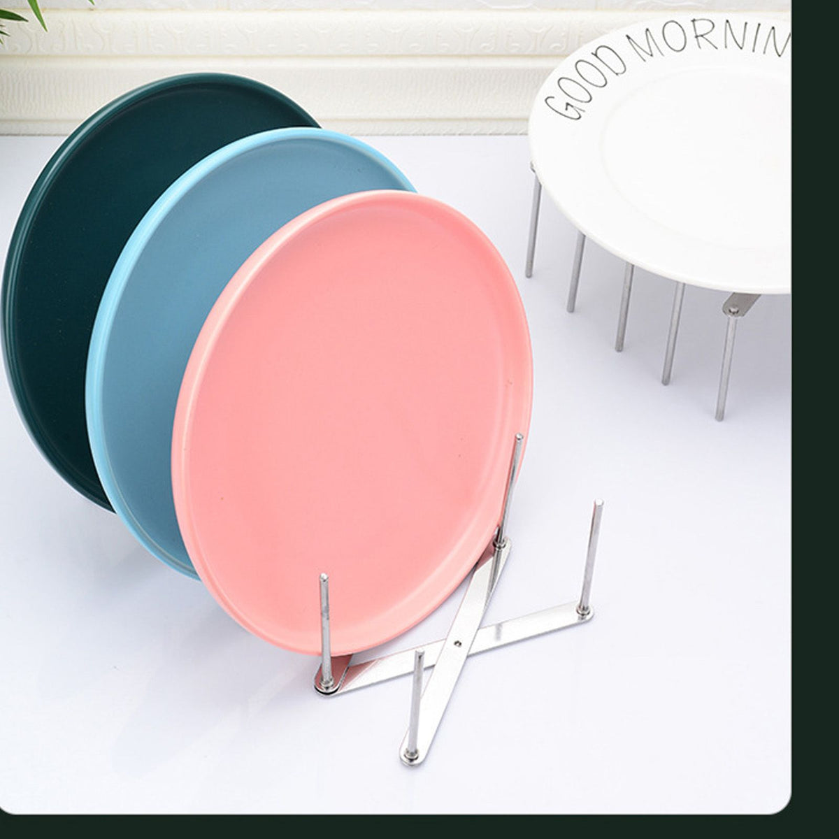 Dish Drying Rack Telescopic Stainless Steel Slip Resistant Adjustable Dish Drainer Organizer for Kitchen 1PCS