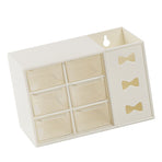 Pen Desk Shelf Dustproof 6 Drawers Pen Organization Storage Shelf for Students Office People White