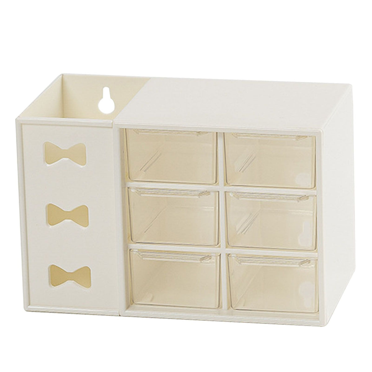 Pen Desk Shelf Dustproof 6 Drawers Pen Organization Storage Shelf for Students Office People White