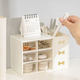 Pen Desk Shelf Dustproof 6 Drawers Pen Organization Storage Shelf for Students Office People White - 45-Degree Angle