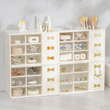 Pen Desk Shelf Dustproof 6 Drawers Pen Organization Storage Shelf for Students Office People White - Rear View