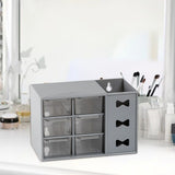 Pen Desk Shelf Dustproof 6 Drawers Pen Organization Storage Shelf for Students Office People Grey