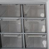 Pen Desk Shelf Dustproof 6 Drawers Pen Organization Storage Shelf for Students Office People Grey - Close-Up Angle