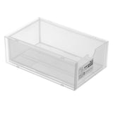 Desktop Storage Box Plastic Desk Makeup Organizer Stationery Supplies Storage Box with Drawer Transparent - Side View