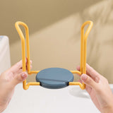 Bowl Organizer Multiple Functional Retractable Dish Drying Rack for Kitchen Counter Yellow and Blue