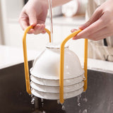 Bowl Organizer Multiple Functional Retractable Dish Drying Rack for Kitchen Counter Yellow and Blue - Extra Image