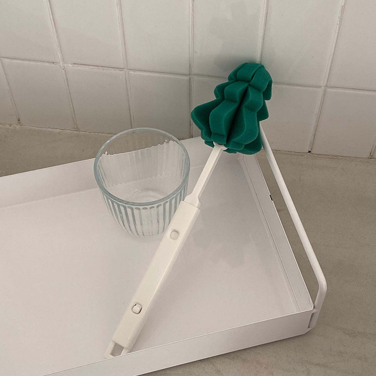Cup Cleaning Brush Retractable Long Handle Soft Sponge Head Hangable Water Bottle Brush