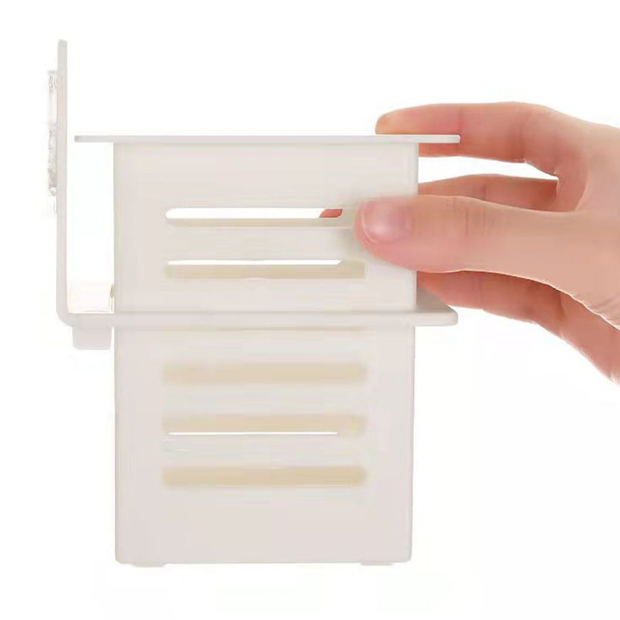 Bathroom Kitchen Draining Shelf Plastic Adhesive Waterproof Small Wall Chopsticks Basket Organizer White