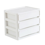 Storage Drawer Multi Layers Stackable Dustproof Desktop Storage Box Organizer for Student Dormitory Home Cosmetics 3 Layers White - Front View