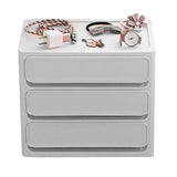 Storage Drawer Multi Layers Stackable Dustproof Desktop Storage Box Organizer for Student Dormitory Home Cosmetics 3 Layers White - Side View