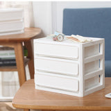 Storage Drawer Multi Layers Stackable Dustproof Desktop Storage Box Organizer for Student Dormitory Home Cosmetics 3 Layers White