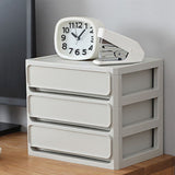 Storage Drawer Multi Layers Stackable Dustproof Desktop Storage Box Organizer for Student Dormitory Home Cosmetics 3 Layers White - Rear View