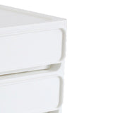 Storage Drawer Multi Layers Stackable Dustproof Desktop Storage Box Organizer for Student Dormitory Home Cosmetics 3 Layers White - Close-Up Angle