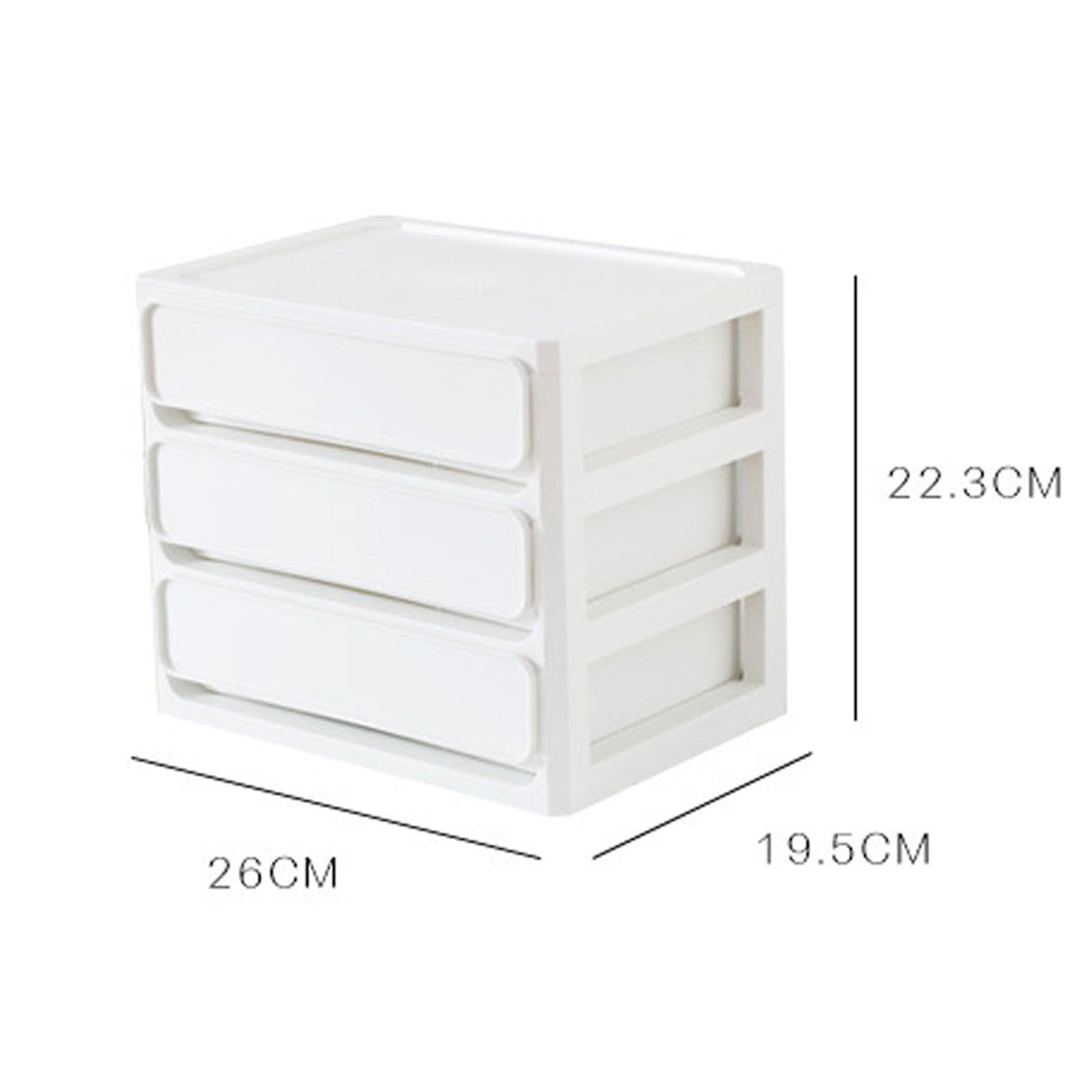 Storage Drawer Multi Layers Stackable Dustproof Desktop Storage Box Organizer for Student Dormitory Home Cosmetics 3 Layers White