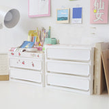 Storage Drawer Multi Layers Stackable Dustproof Desktop Storage Box Organizer for Student Dormitory Home Cosmetics 3 Layers White - Extra Image