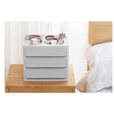 Storage Drawer Multi Layers Stackable Dustproof Desktop Storage Box Organizer for Student Dormitory Home Cosmetics 3 Layers White