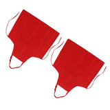 Cooking Apron Waterproof Adjustable Neck Strap Breathable Soft Kitchen Bib Apron with Pocket for Barbecue Baking 2pcs Red - Top-Down View