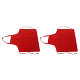 Cooking Apron Waterproof Adjustable Neck Strap Breathable Soft Kitchen Bib Apron with Pocket for Barbecue Baking 2pcs Red - 45-Degree Angle