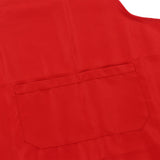 Cooking Apron Waterproof Adjustable Neck Strap Breathable Soft Kitchen Bib Apron with Pocket for Barbecue Baking 2pcs Red - Extra Image