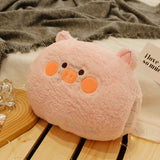 Hand Warm Plush Stuffed Pillow Cute Animal Decorative Soft Warm Hand Cushion for Home Bedroom Office Pink 11in