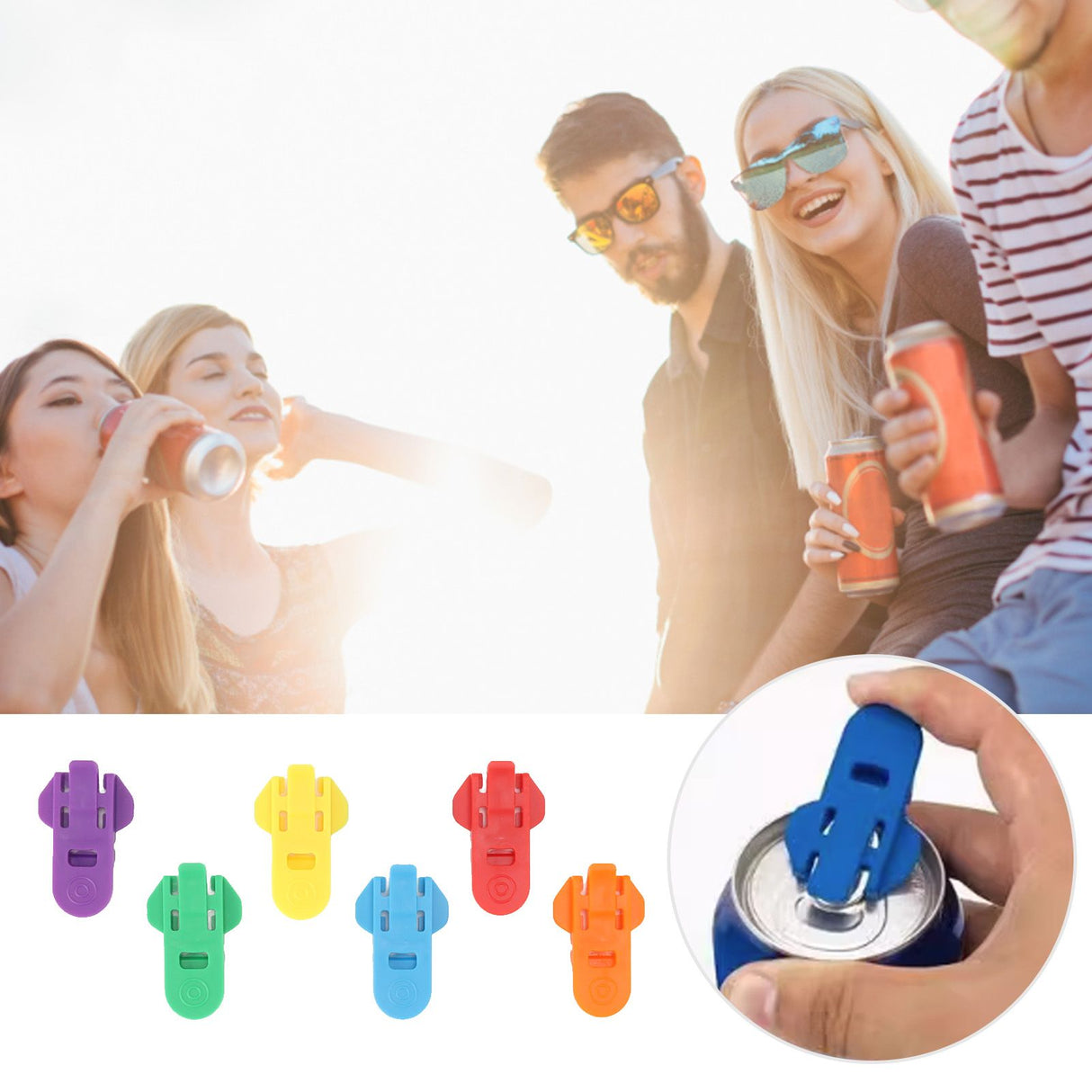 6Pcs Can Opener Cover Manual Can Opener Protector Tool for Camping Picnic Kitchen