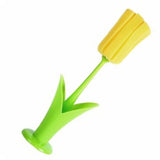 2PCS Sponge Cleaning Brush Long Handle Grip Cup Brush for Coffee Mugs Winebottle Baby Bottles Yellow - Front View