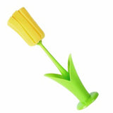 2PCS Sponge Cleaning Brush Long Handle Grip Cup Brush for Coffee Mugs Winebottle Baby Bottles Yellow