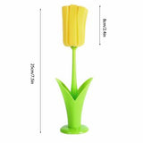 2PCS Sponge Cleaning Brush Long Handle Grip Cup Brush for Coffee Mugs Winebottle Baby Bottles Yellow - Extra Image
