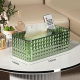 Tissue Storage Box Rhombus Texture Side Partition Towel Napkin Container Case Transparent Green