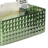 Tissue Storage Box Rhombus Texture Side Partition Towel Napkin Container Case Transparent Green - Extra Image
