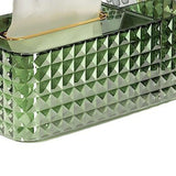 Tissue Storage Box Rhombus Texture Side Partition Towel Napkin Container Case Transparent Green - Extra Image