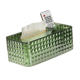 Tissue Storage Box Rhombus Texture Side Partition Towel Napkin Container Case Transparent Green