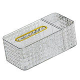 Tissue Storage Box Rhombus Texture Side Partition Towel Napkin Container Case Transparent White