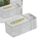 Tissue Storage Box Rhombus Texture Side Partition Towel Napkin Container Case Transparent White - 45-Degree Angle