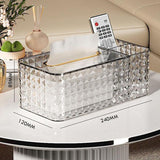 Tissue Storage Box Rhombus Texture Side Partition Towel Napkin Container Case Transparent White - Extra Image