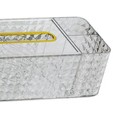 Tissue Storage Box Rhombus Texture Side Partition Towel Napkin Container Case Transparent White - Extra Image