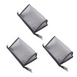 3Pcs Mesh Makeup Bag Waterproof EVA Triangular Design Semi Transparent Mesh Zipper Pouch for Cosmetic Travel Outdoor