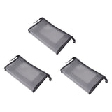 3Pcs Mesh Makeup Bag Waterproof EVA Triangular Design Semi Transparent Mesh Zipper Pouch for Cosmetic Travel Outdoor - Close-Up Angle