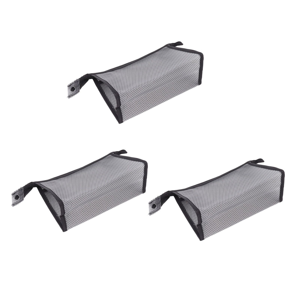 3Pcs Mesh Makeup Bag Waterproof EVA Triangular Design Semi Transparent Mesh Zipper Pouch for Cosmetic Travel Outdoor