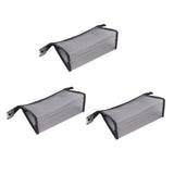 3Pcs Mesh Makeup Bag Waterproof EVA Triangular Design Semi Transparent Mesh Zipper Pouch for Cosmetic Travel Outdoor